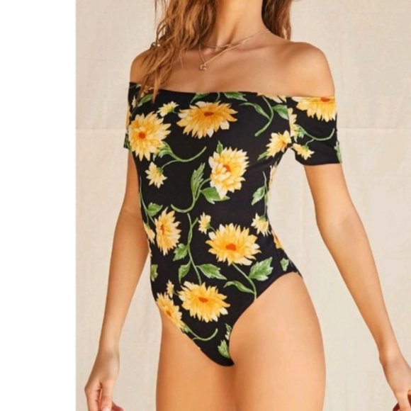 NEW Forever 21 Sunflower Knit Bodysuit - Picture 16 of 17